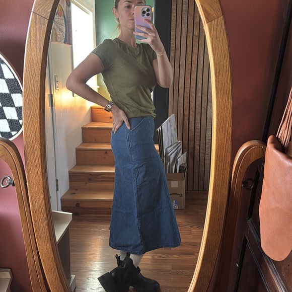 Pendleton Blue Jean Denim Midi Skirt Sz 8P w/ Pockets for Women - Picture 8 of 8